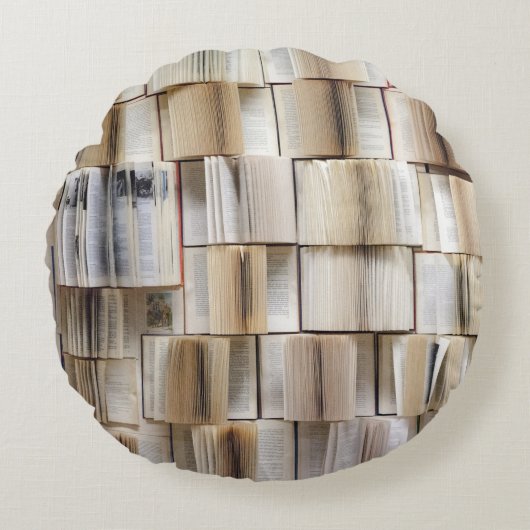 ヴィンテージブックを開く ラウンドクッション (正面)