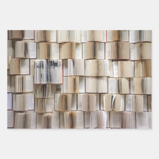 ヴィンテージブックを開く ラッピングペーパーシート (正面)