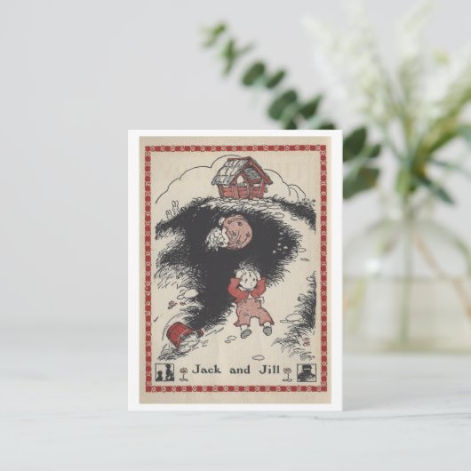 ヴィンテージブックイラストレーションジャックとジル ポストカード (スタンド正面)