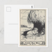 ヴィンテージブックイラストレーションリトルボーイブルー ポストカード (正面/裏面)