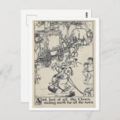 ヴィンテージブックイラストレーション回路ピエロはがき ポストカード (正面/裏面)