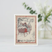 ヴィンテージブックイラストレーション感謝祭そりライド ポストカード (スタンド正面)