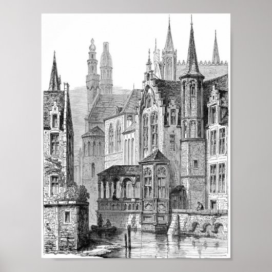 ヴィンテージブックイラストレーション ポスター (正面)