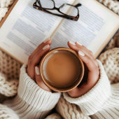 ヴィンテージブックエステティックハートマップ&ボタニカル ツートーンマグカップ