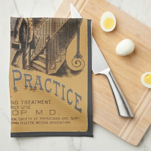 ヴィンテージブックカバードクターダンロップの家族の練習 キッチンタオル (四つ折り)