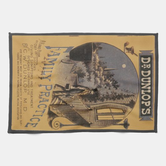 ヴィンテージブックカバードクターダンロップの家族の練習 キッチンタオル (横)