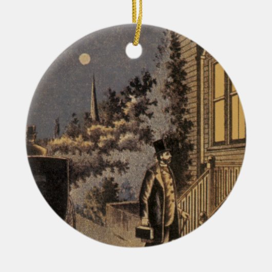 ヴィンテージブックカバードクターダンロップの家族の練習 セラミックオーナメント (正面)