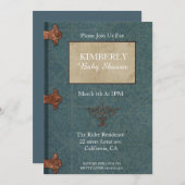 ヴィンテージブックカバーベビーシャワー招待状 招待状 (正面/裏面)