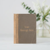 ヴィンテージブックカバー、レトロフェイクレザーバインド ポストカード (スタンド正面)