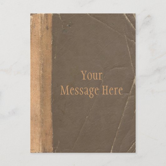 ヴィンテージブックカバー、レトロフェイクレザーバインド ポストカード (正面)