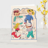 ヴィンテージブックキャラクター誕生日カード カード (黄色い花)