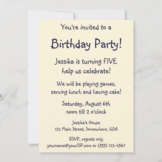 ヴィンテージブックキャラクター、誕生日パーティーへの招待 招待状 (裏面)