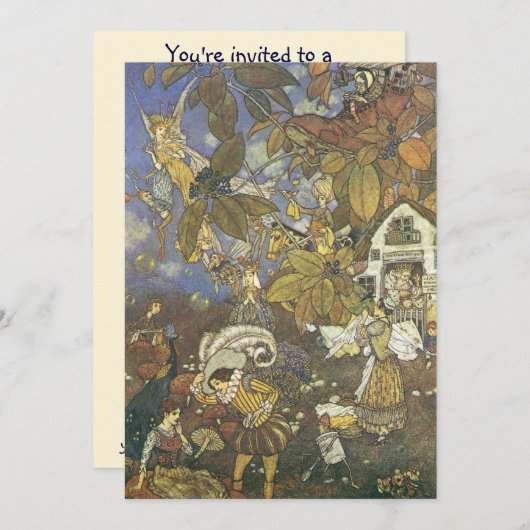 ヴィンテージブックキャラクター、誕生日パーティーへの招待 招待状 (正面/裏面)