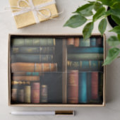 ヴィンテージブックシェルフパターンの切り離し 薄葉紙 (ギフト)