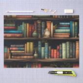 ヴィンテージブックシェルフパターンの切り離し 薄葉紙 (クラフト)