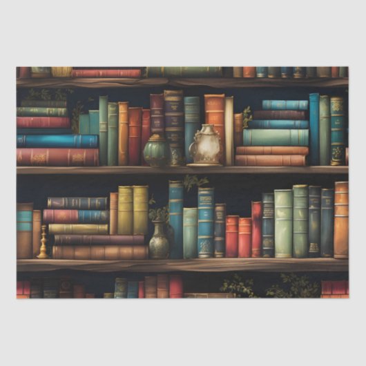 ヴィンテージブックシェルフパターンの切り離し 薄葉紙 (正面)