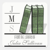 ヴィンテージブックシェルフ(緑) スクエアシール (正面)