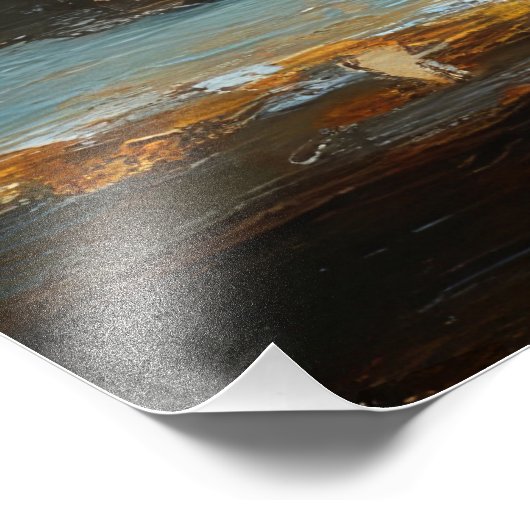 ヴィンテージブックスタック絵を描のアンティークライブラリの壁 フォトプリント (角)