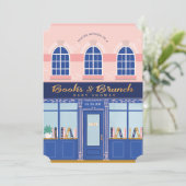 ヴィンテージブックストアブックス&ブランチ赤ちゃんシャワー 招待状 (スタンド正面)