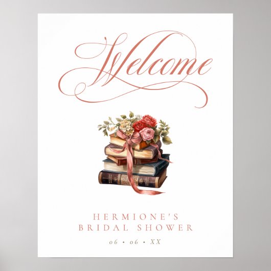 ヴィンテージブックスフラワーズ&ボウブライダルシャワーへようこそ ポスター (正面)