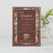 ヴィンテージブックニューチャプターフローラブライダルシャワー 招待状 (スタンド正面)