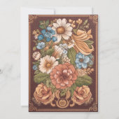 ヴィンテージブックニューチャプターフローラブライダルシャワー 招待状 (裏面)