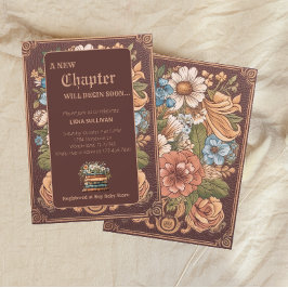 ヴィンテージブックニューチャプターフローラ赤ちゃんシャワー 招待状