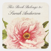 ヴィンテージブックプレートステッカーこのブックは次の場所に属する スクエアシール (正面)