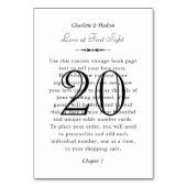 ヴィンテージブックペパーソナライズされた結婚ージのラブストーリー テーブルナンバー (正面)