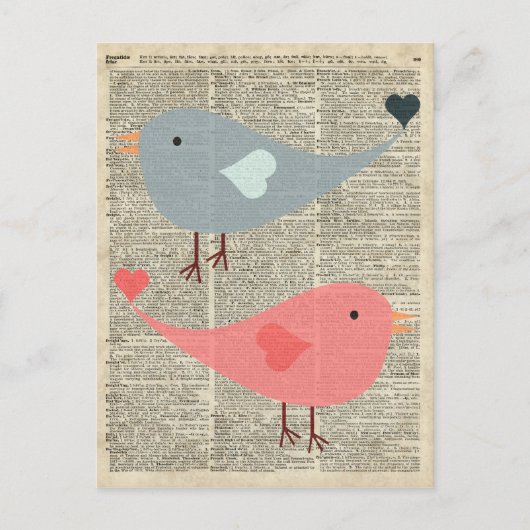 ヴィンテージブックページの素敵な漫画 ポストカード (正面)