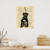 ヴィンテージブックページブルドッグキングポスター ポスター (キッチン)