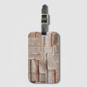 ヴィンテージブックページ開くブック書誌 ラゲッジタグ (正面縦)