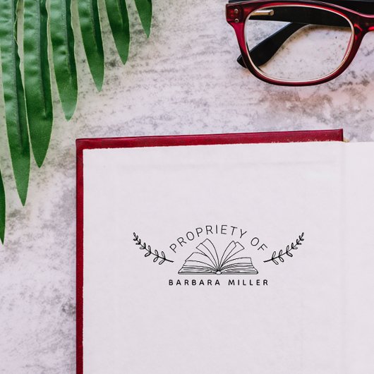 ヴィンテージブックボタニカルカスタムブックシェルフ ラバースタンプ