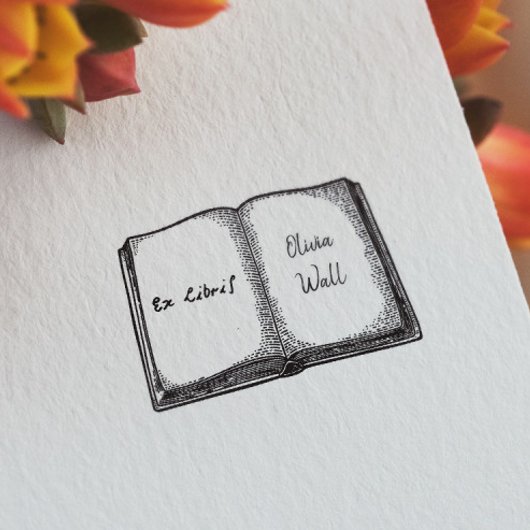 ヴィンテージブックリーダー本蔵書票Ex Libris ラバースタンプ
