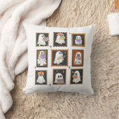 ヴィンテージブックワーム幽霊スタンプハロウィーン クッション (ブランケット)