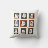 ヴィンテージブックワーム幽霊スタンプハロウィーン クッション (裏面)