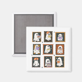 ヴィンテージブックワーム幽霊スタンプハロウィーン マグネット