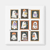 ヴィンテージブックワーム幽霊スタンプハロウィーン マグネット (正面)