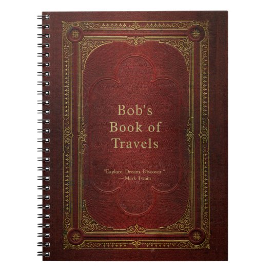 ヴィンテージブック旅行仕訳帳 ノートブック (正面)
