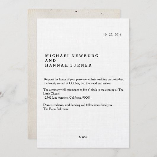 ヴィンテージブック結婚式招待状 招待状 (正面/裏面)