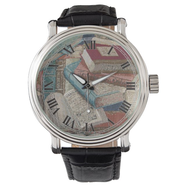 ヴィンテージブック背景腕時計 腕時計 (正面)