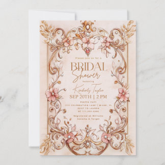 ヴィンテージブック ストーリーブック フラワーブライダルシャワー 招待状