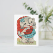 ヴィンテージブッシェルオブハートズドギーバレンタイン シーズンポストカード (スタンド正面)