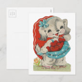 ヴィンテージブッシェルオブハートズドギーバレンタイン シーズンポストカード (正面/裏面)