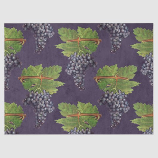 ヴィンテージブドウとつる植物オンパープルデコパージュ 薄葉紙 (正面)