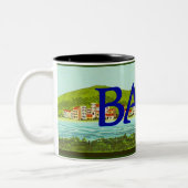 ヴィンテージブドウのレーベルBari Italy Mug ツートーンマグカップ (左)