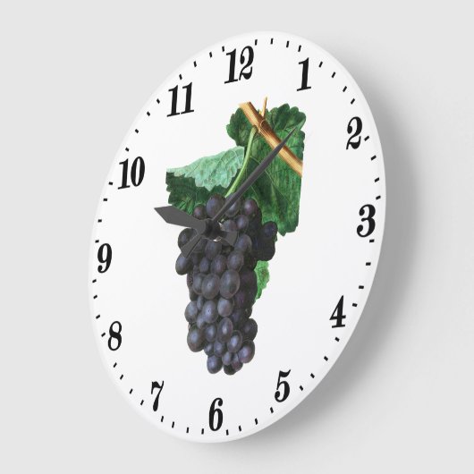 ヴィンテージブドウの壁のデコのキッチン ラージ壁時計 (傾斜)