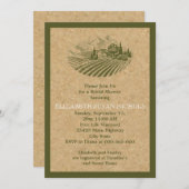 ヴィンテージブドウ園とコ結婚ークブライダルシャワー 招待状 (正面/裏面)