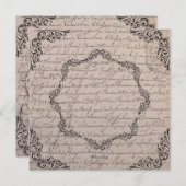 ヴィンテージブビクトリアンライダルシャワーの招待 招待状 (正面/裏面)