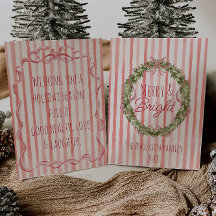 ヴィンテージブメリーライトストライプクリスマスボウリース